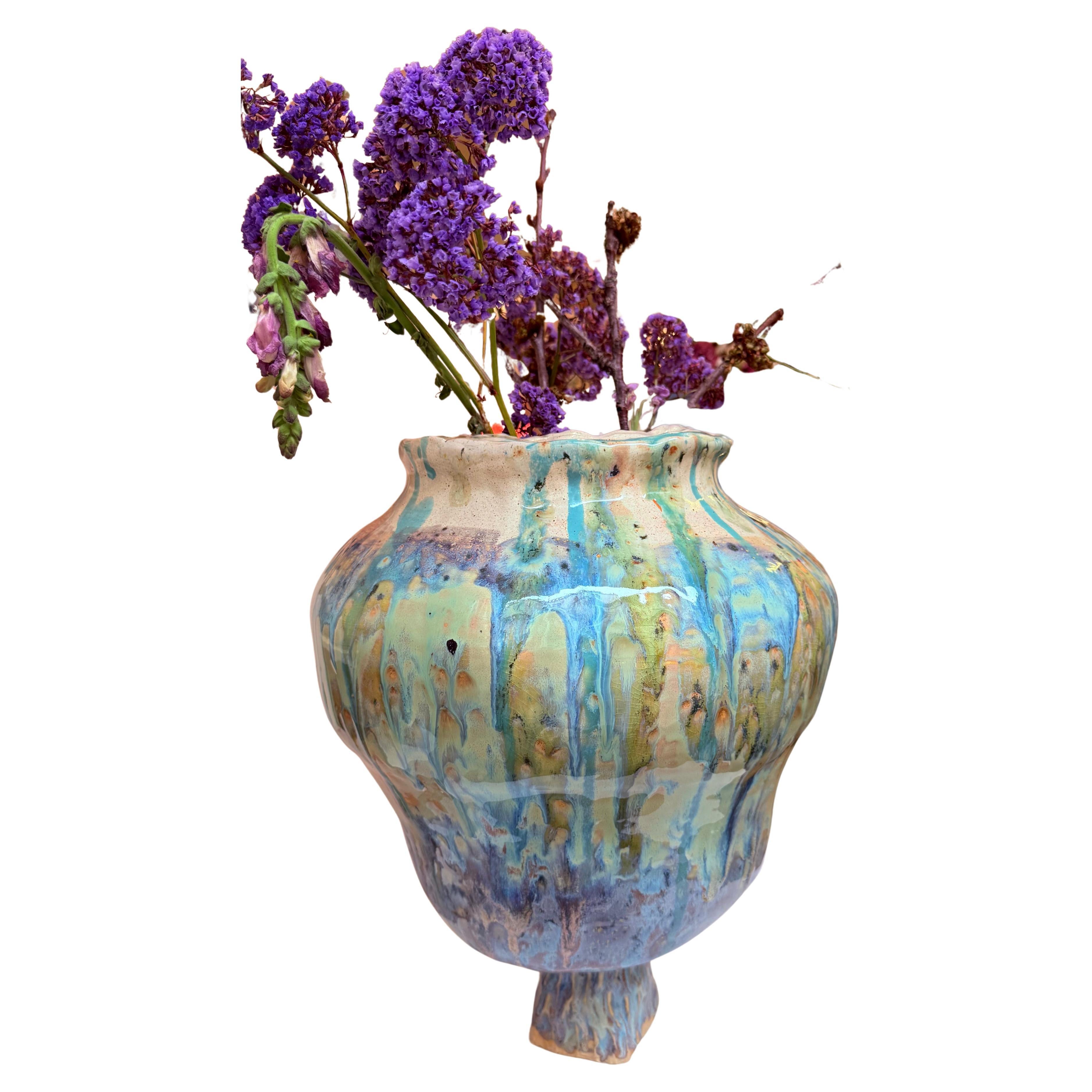 Vasija Naïve Earth n Green de gres de Hania Jneid en venta