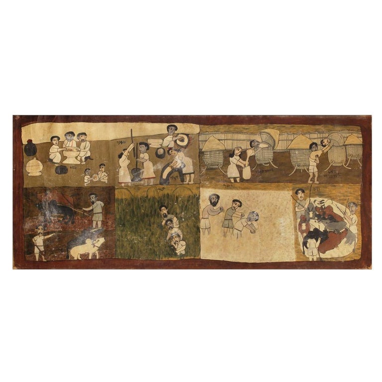 Naive Ethiopian Genre Painting, 1970s For Sale at 1stDibs