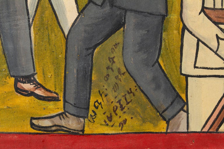 Naive Ethiopian Painting for the 79th Anniversary ItaloEthiopian War in 1975 For Sale at 1stDibs
