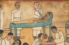 Pintura etíope ingenua Escena de hospital, años 70