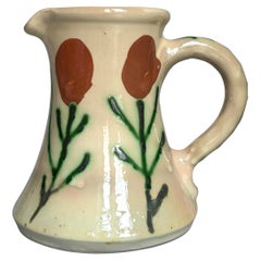 Naïve Floral Pitcher Vase, circa 1950s