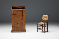 Rustic Softwood Buffet, Late 18th Century, France, Single-Door Cabinet