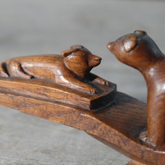 Naive Folk Art Carving, Primitive, Dog and Puppy, Eary 19th Century, European