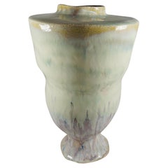 Green and Violet Spanish Inspired Stoneware Vessel by Hania Jneid