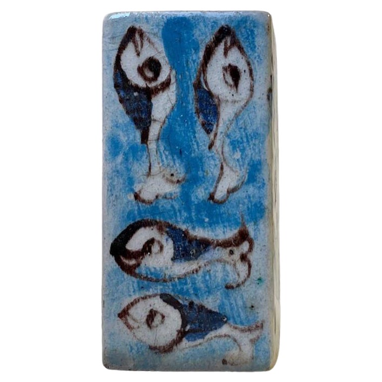 Naive Italian Glazed Stoneware Vase in the Style of Guido Gambone For Sale
