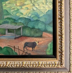 Naive Little Landscape Oil Painting