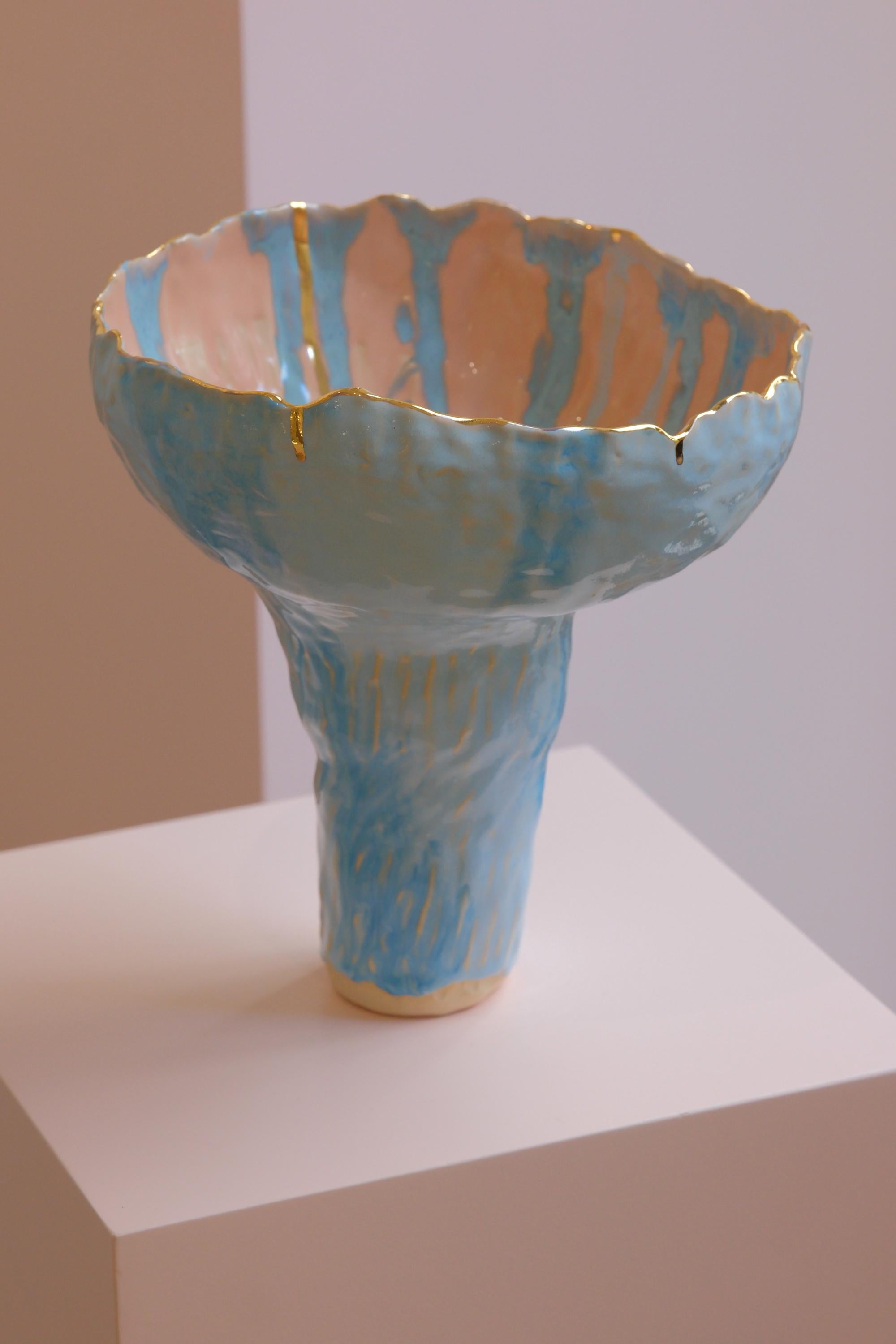 Vaso Naive in gres blu n. 1 dell'artista-designer Hania Jneid In condizioni Nuovo in vendita a BARCELONA, ES
