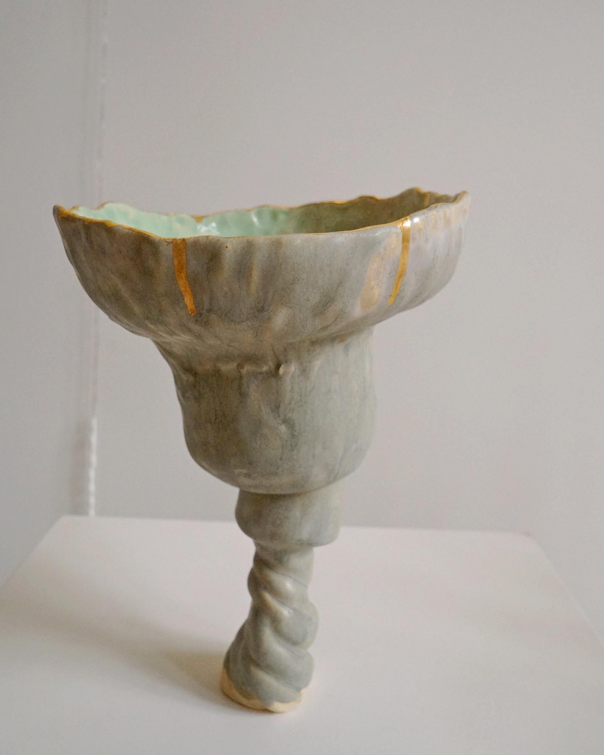 Spagnolo Gres Verde Menta Naive Unico  Vessel di Hania Jneid in vendita