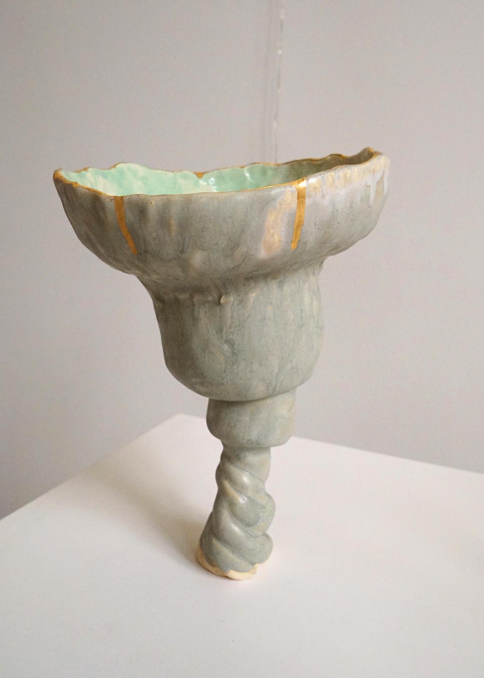 Gres Verde Menta Naive Unico  Vessel di Hania Jneid in vendita 1