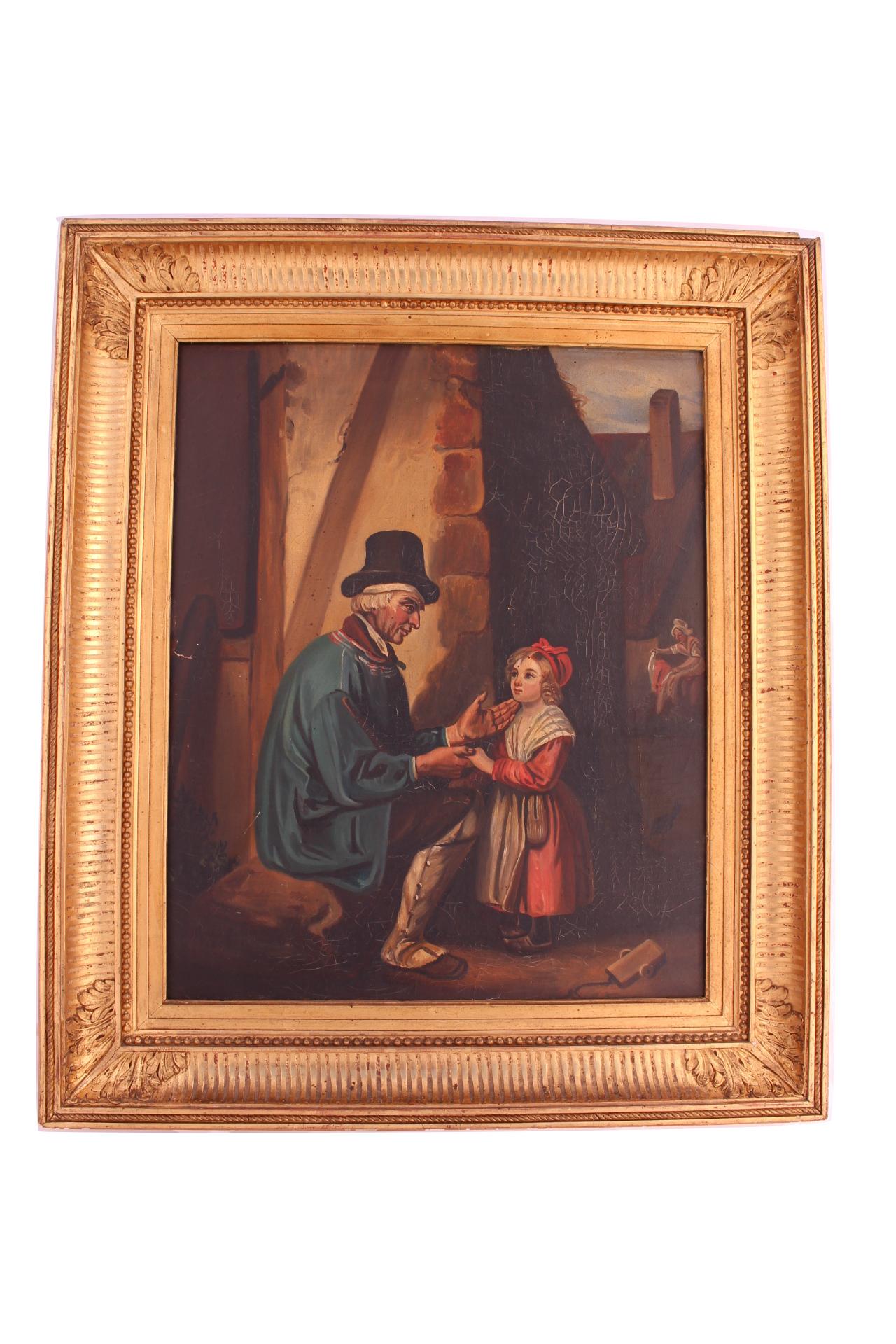 Folk Art Naive Oil Painting Fairytale French 19th Century Unsigned Artist Marie Pol