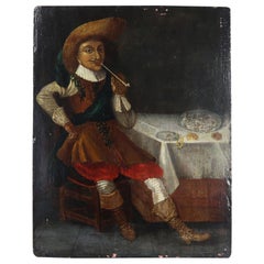 Naive Oil Painting of a Dutch Gentleman, 19th Century