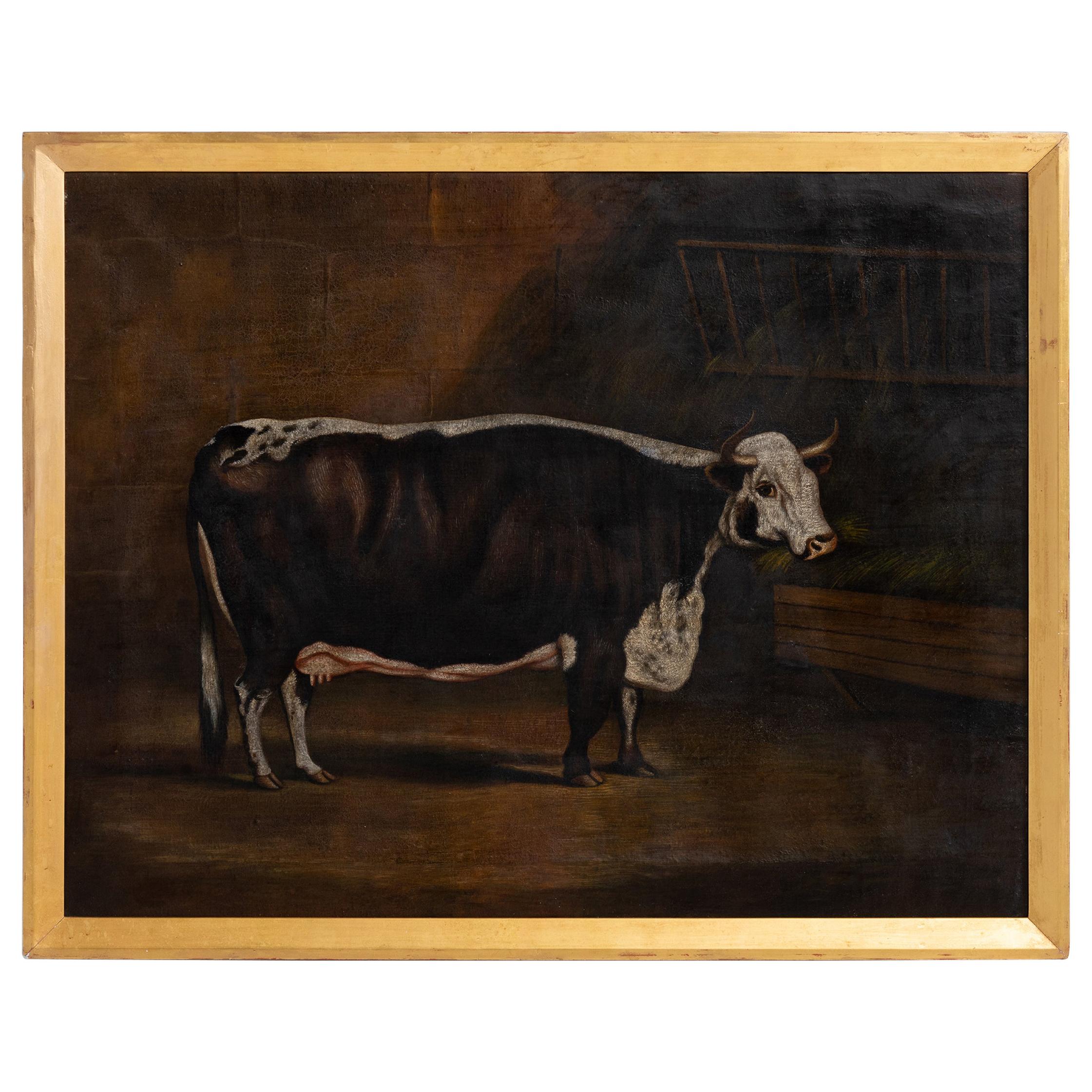 Naive Painting of a Short Horn Cow
