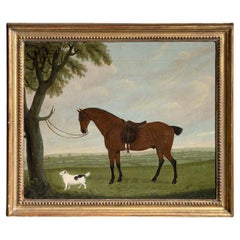 Naive Portrait of a Saddled Bay Horse, England circa 1790