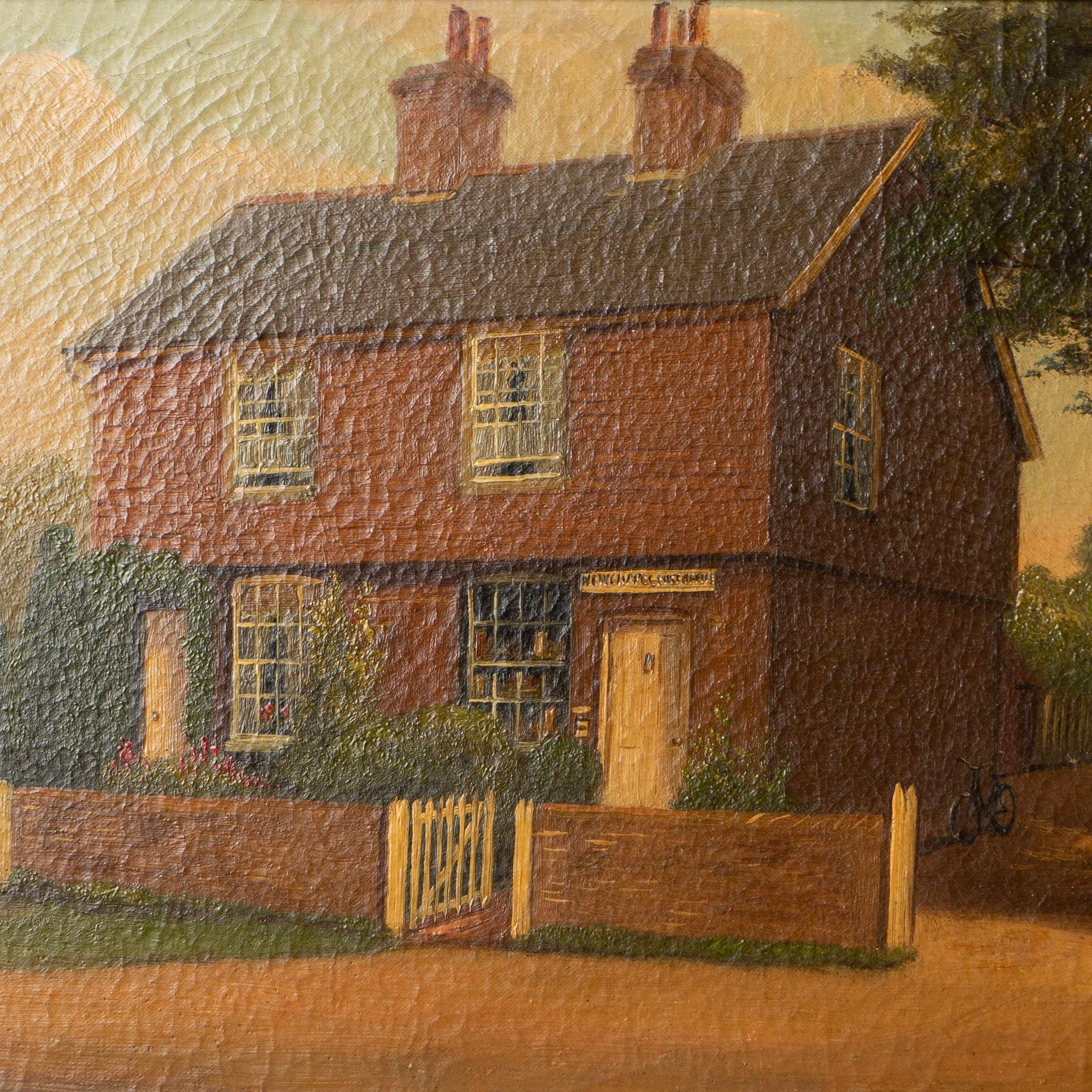 ANTIQUE EDWARDIAN ORIGINAL OIL ON CANVAS FOLK ART PAINTING
BY FRANCIS VINGOE (1879-1940)
Vingoe used to travel around door to door, mainly in Berkshire and Oxfordshire showing examples of his work and asking people if they would like him to paint