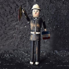 Naive Self Taught Folkart Whirligig French Policeman