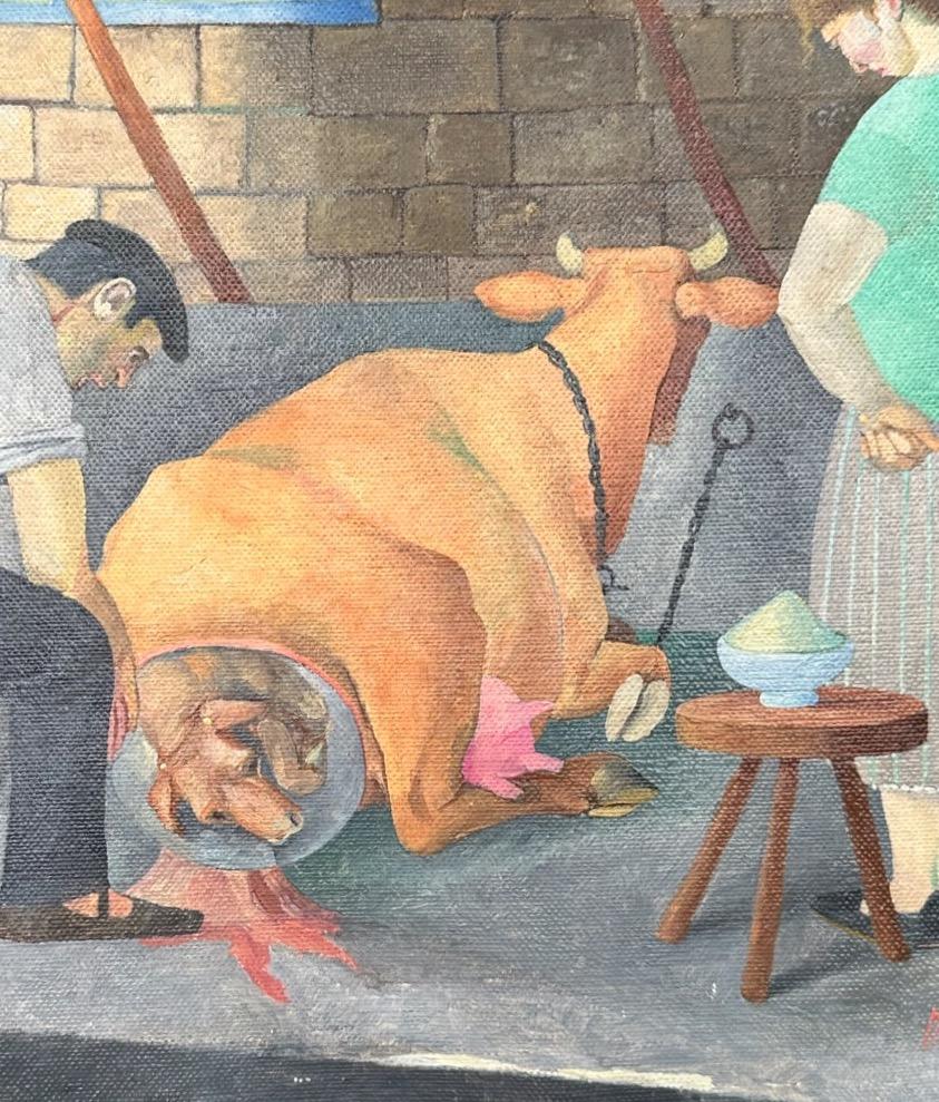 Espagnol Peinture folklorique de la vie agricole de style naïf en vente
