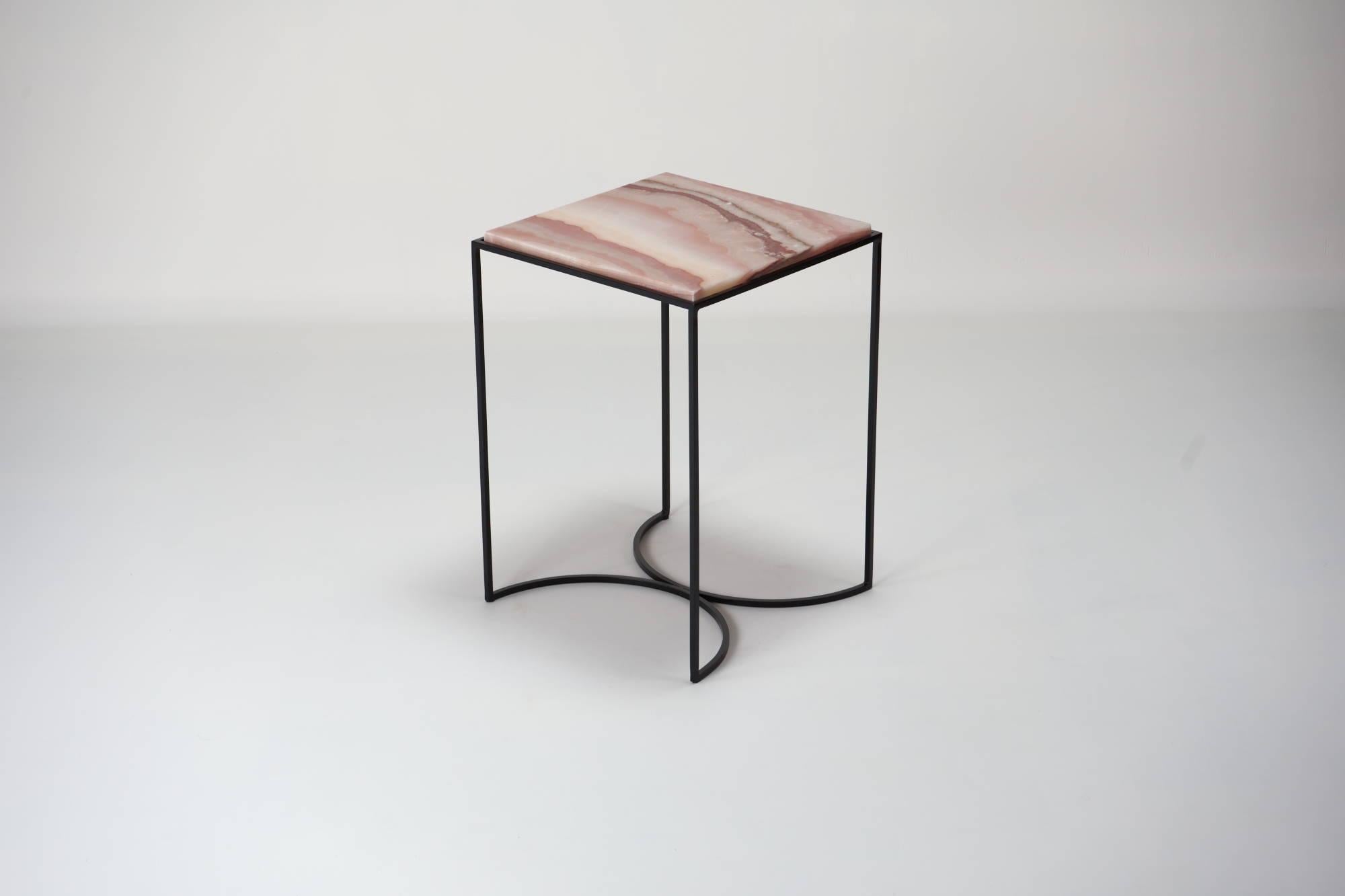 Italian Naivee - Pink Onyx Side Table For Sale