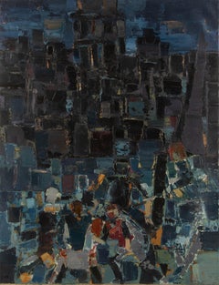 Naiyu Jiang Kubismus Original Öl auf Leinwand "Nachtleben"