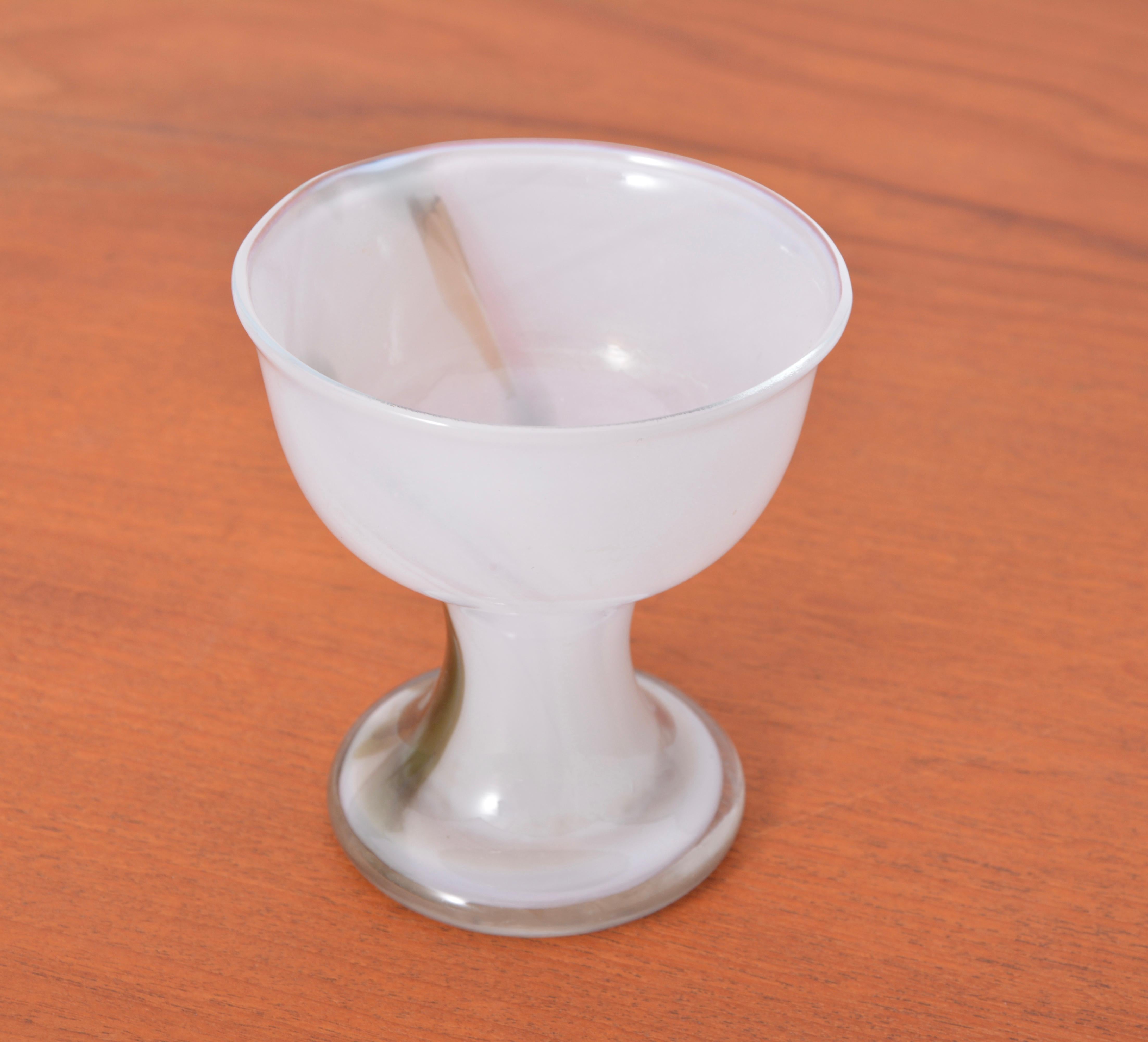Cuenco vintage de cristal blanco 