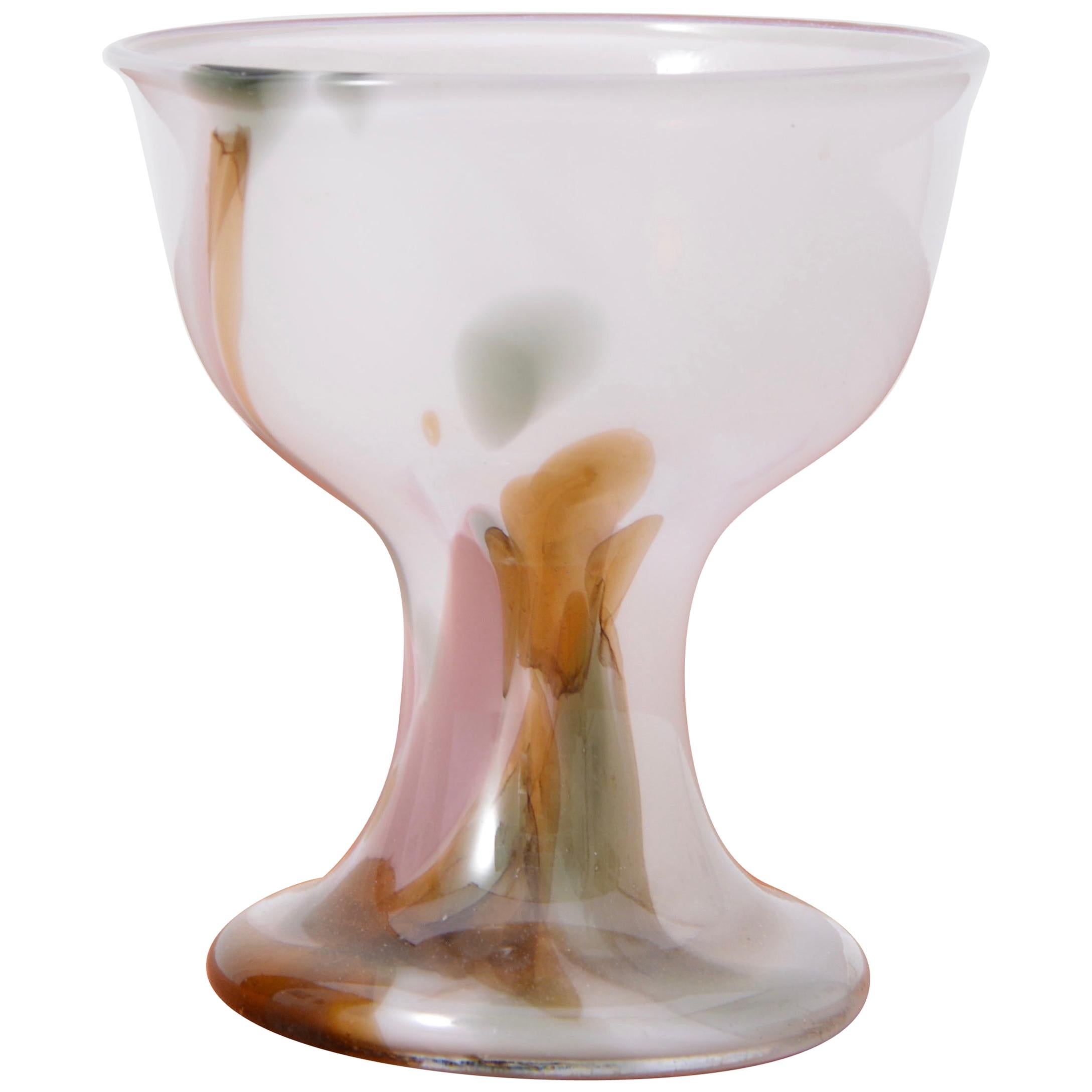 Vintage white "Najade" Glass bowl by Per Lütken for Holmegaard, 1976 For Sale