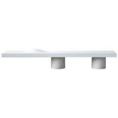 Najla El Zein, "Distortion 03" Outdoor Sculpture/Seating, Bench, White, 2018