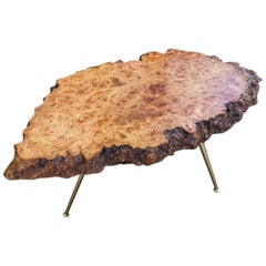 Nakachima Style Burl Wood Tripod Side Table