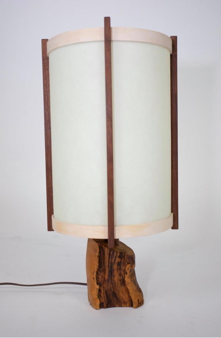 Nakashima Studio Table Lamp
Expressive Root Base
Executed in 2000
Signed Mira Nakashima,dated with clients name.