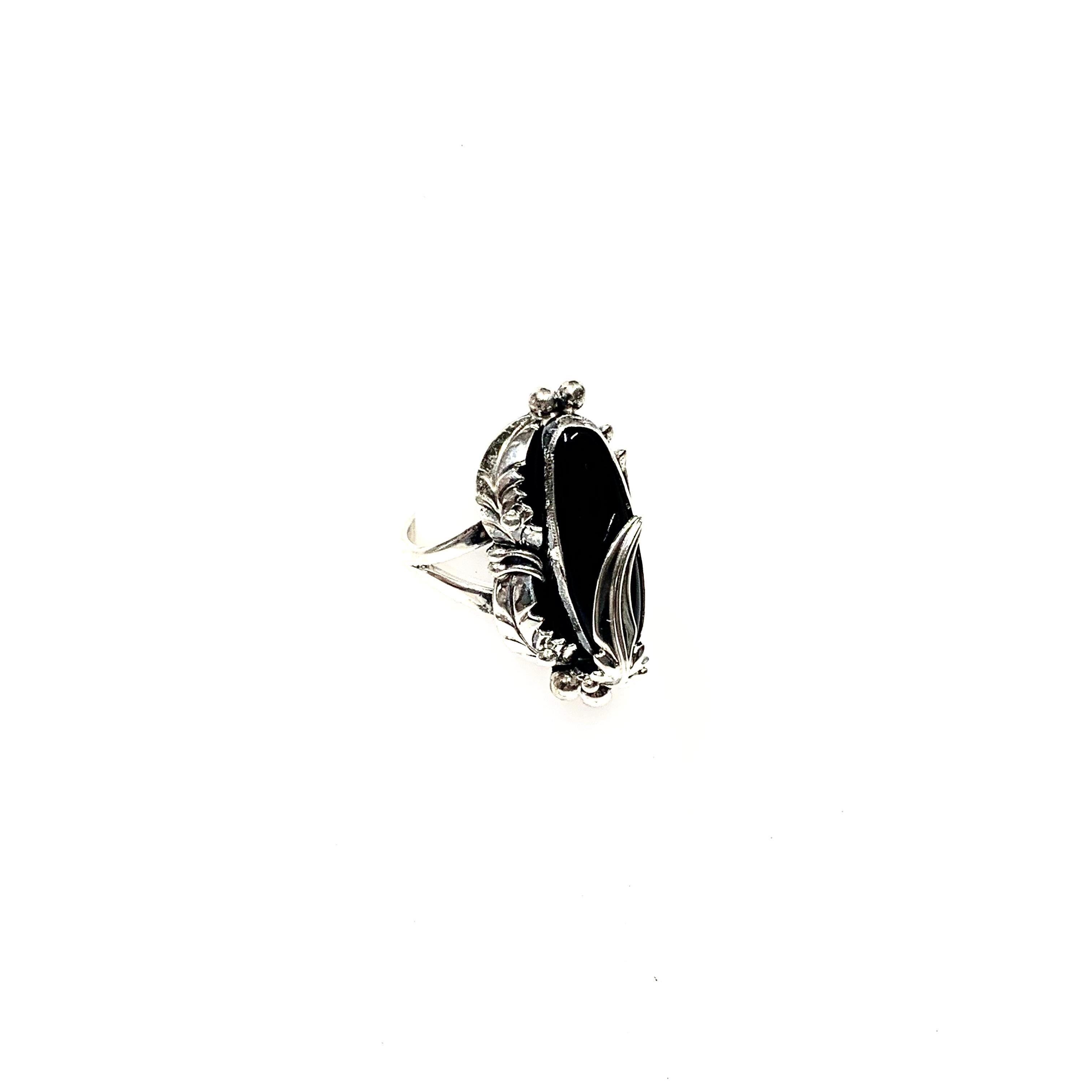Navajo Sterling Silber 6 Gr Onyx Ring von NAKAI Estate CCRS9 im Zustand „Neu“ in Brooklyn, NY