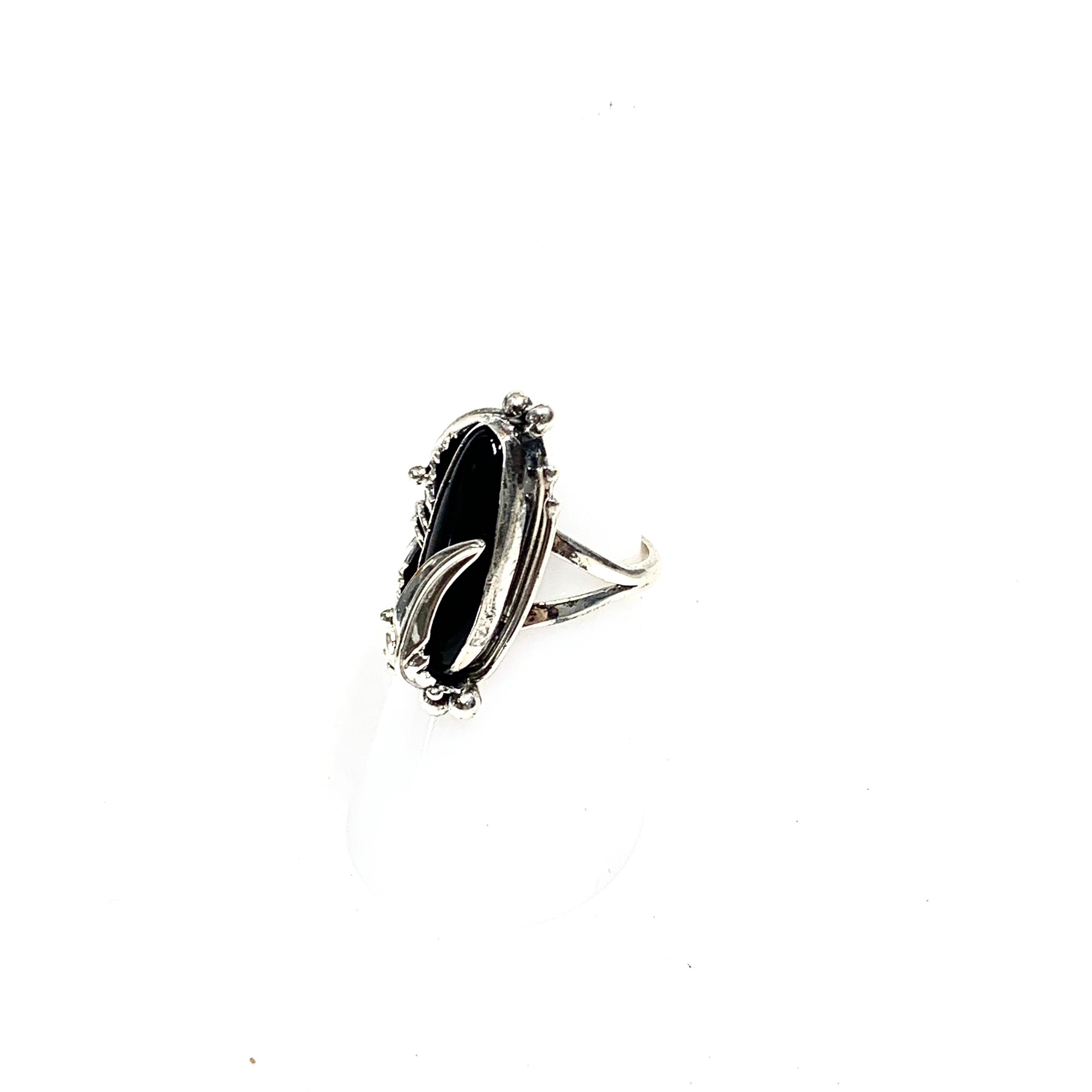 Navajo Sterling Silber 6 Gr Onyx Ring von NAKAI Estate CCRS9 2