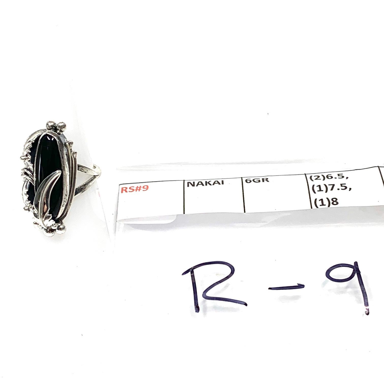 Navajo Sterling Silber 6 Gr Onyx Ring von NAKAI Estate CCRS9 4