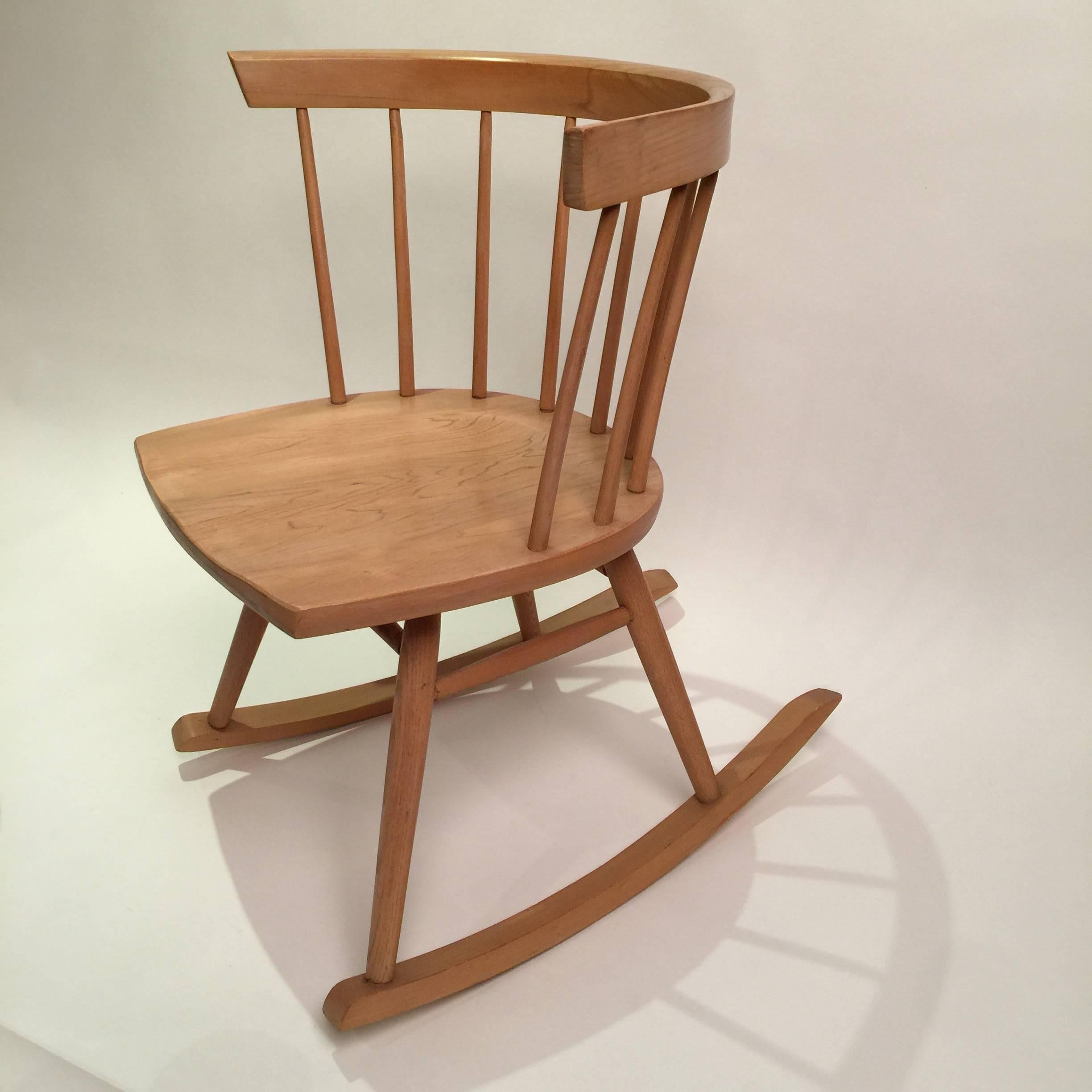 American Nakashima Attributed Ercol for Knoll Strait Rocking Chair