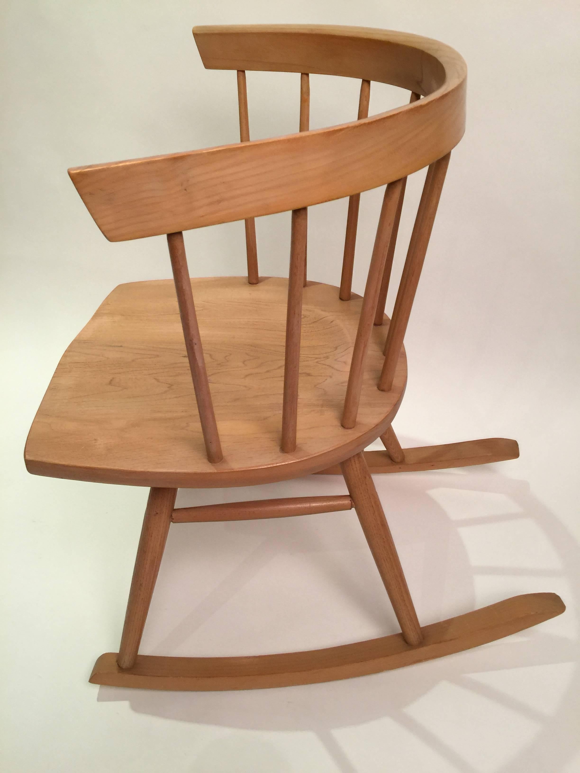 Nakashima Attributed Ercol for Knoll Strait Rocking Chair In Excellent Condition In Brooklyn, NY