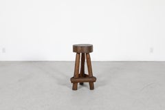 Rustic Bar Stool with Live Edge Tree Trunk Seat
