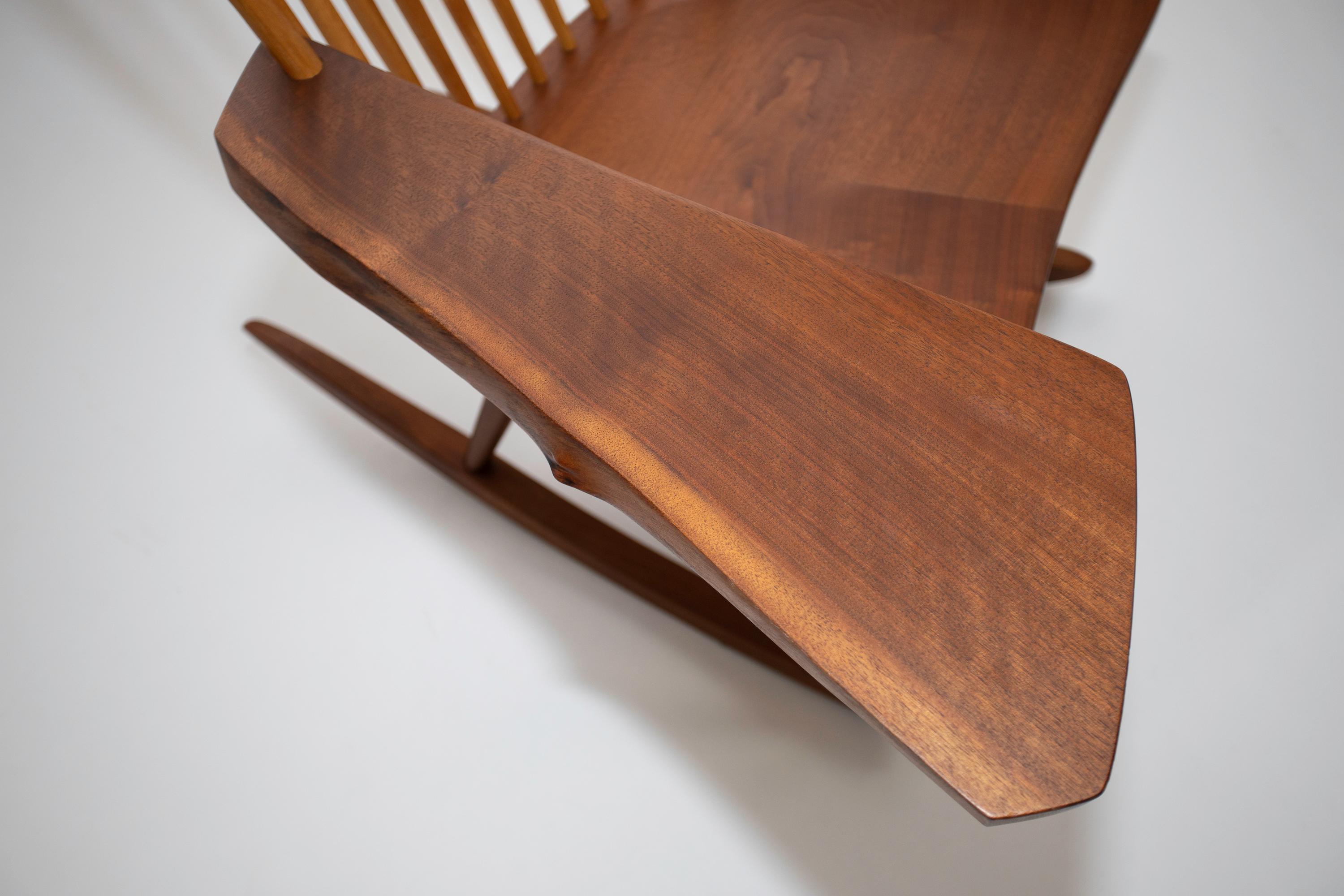 Walnut Nakashima Studios Slab Arm Rocker