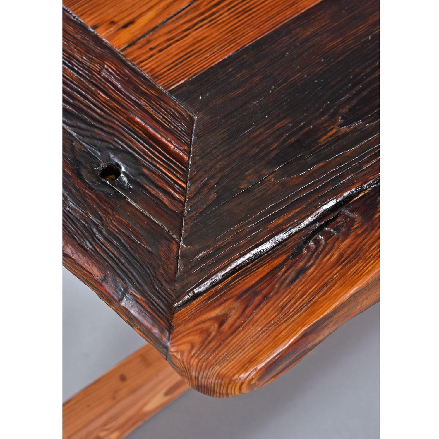 Nakashima Style Custom Made Heart of Pine Live Edge Rustic Coffee Table For Sale 3
