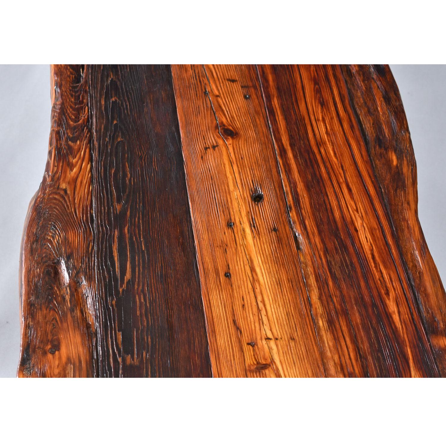 Walnut Nakashima Style Custom Made Heart of Pine Live Edge Rustic Coffee Table For Sale