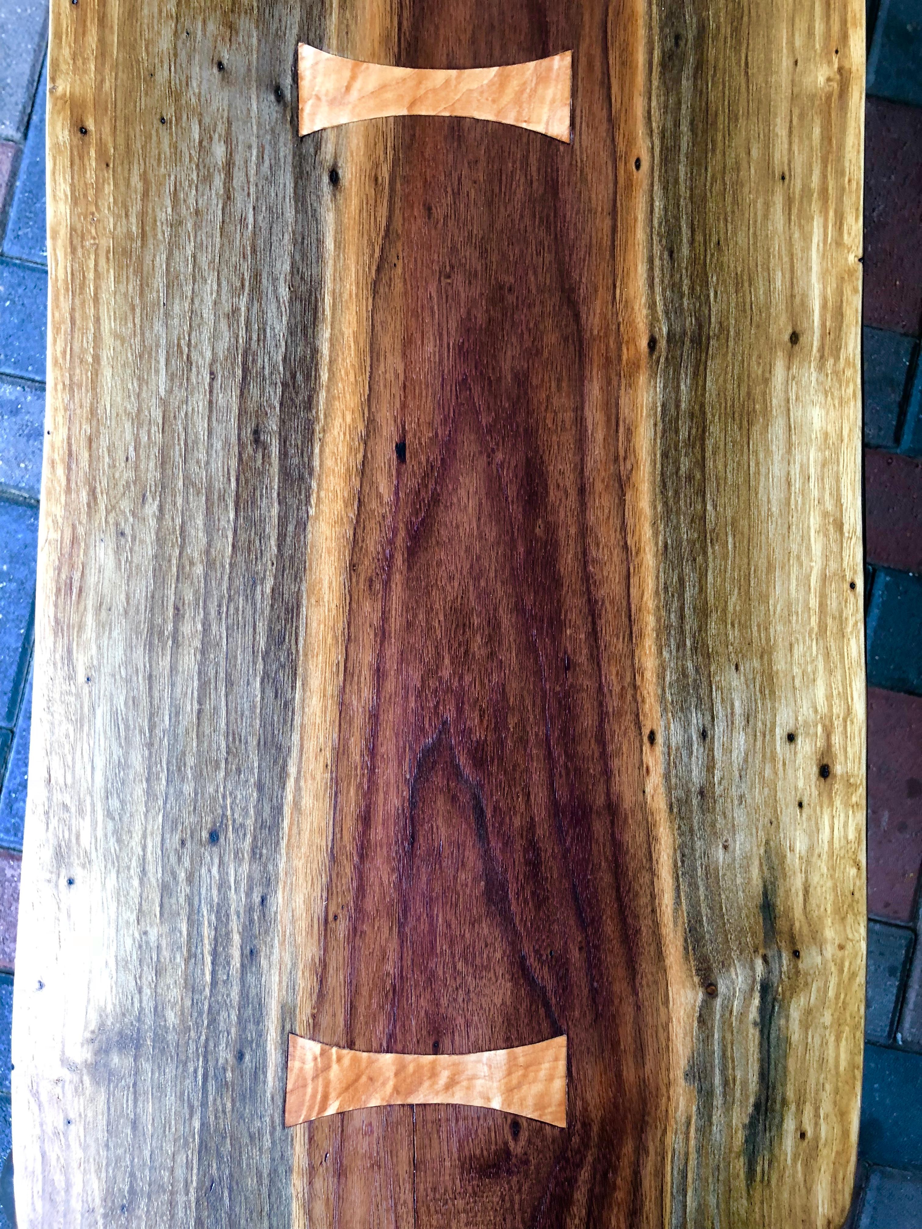 Beautifully bench made piece of custom furniture by Daniel Griffin in the style of Nakashima.