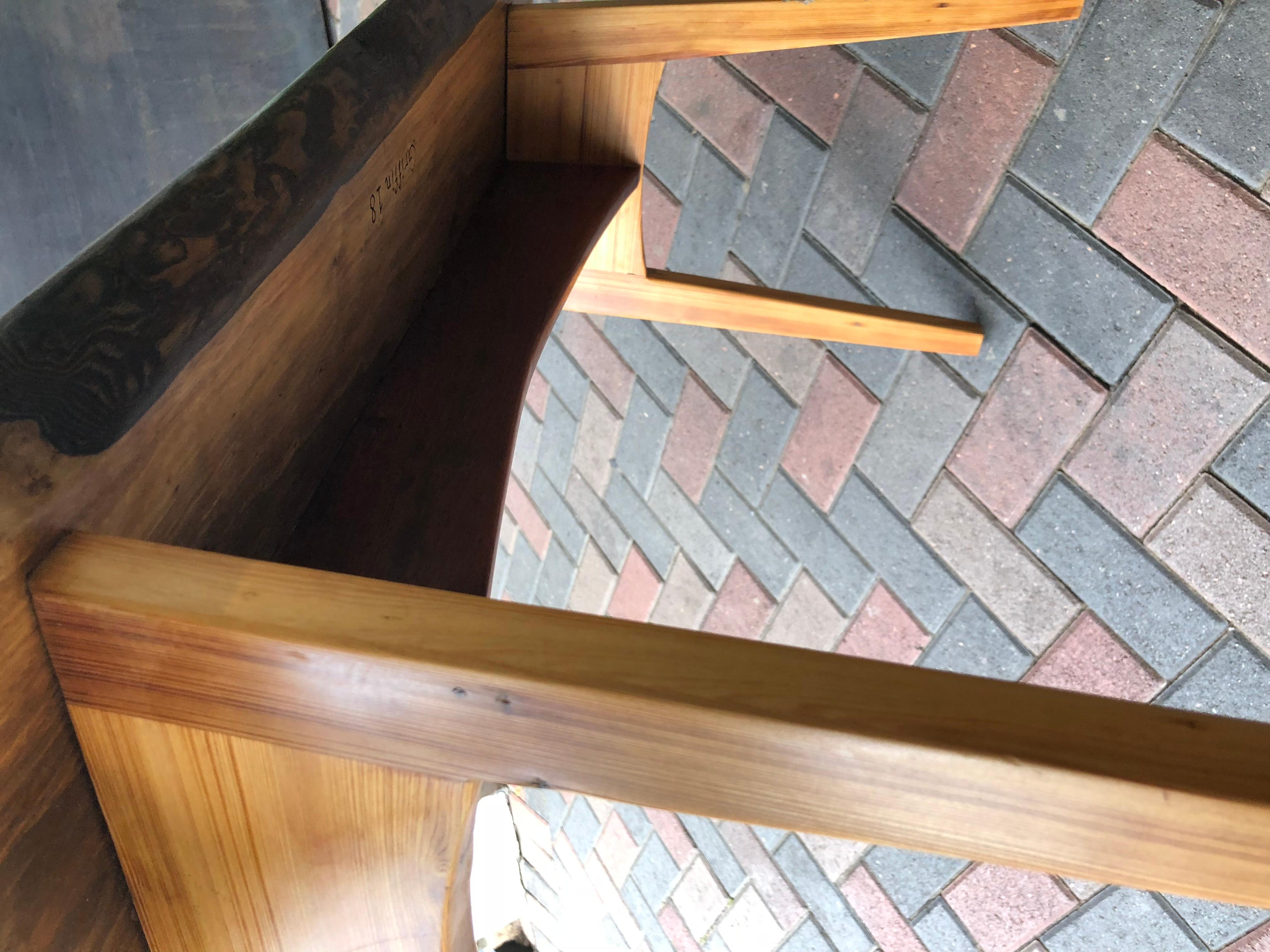 American Nakashima Style Live Edge Bench