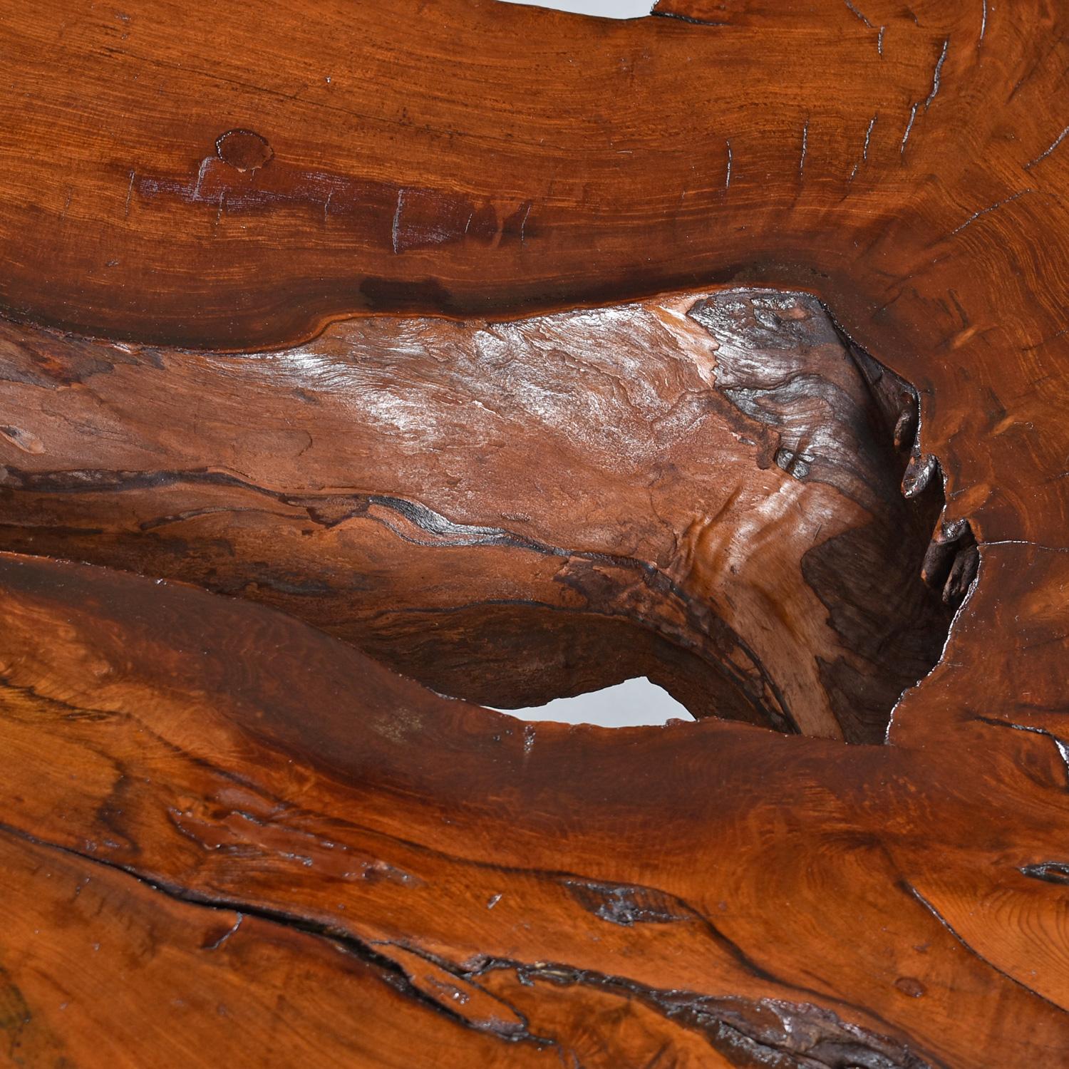 Nakashima Style Live Edge Redwood Burl Root Stump Slab Coffee Table For Sale 3