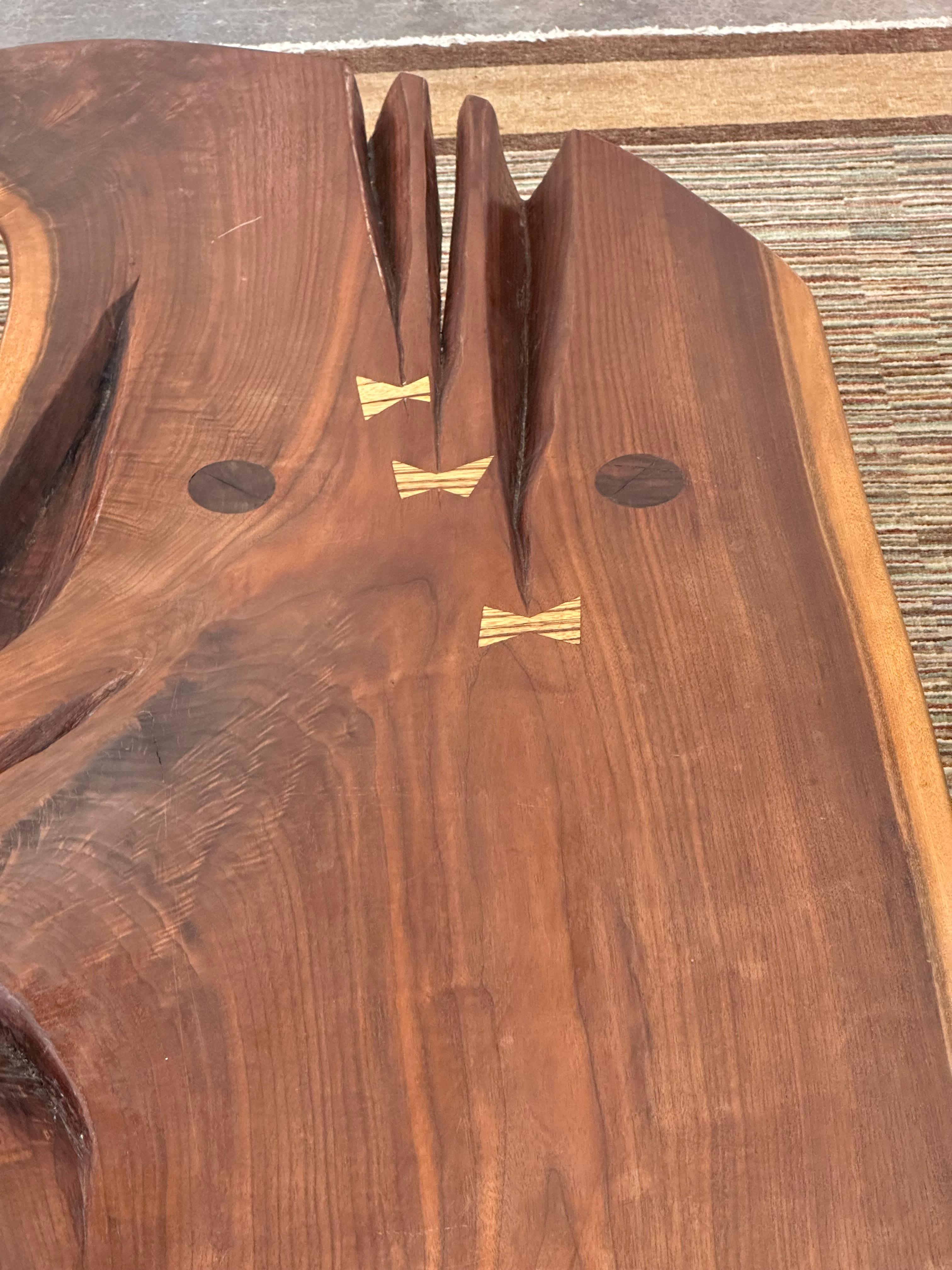 Nakashima Style Live Edge Walnut Slab Coffee Table For Sale 4