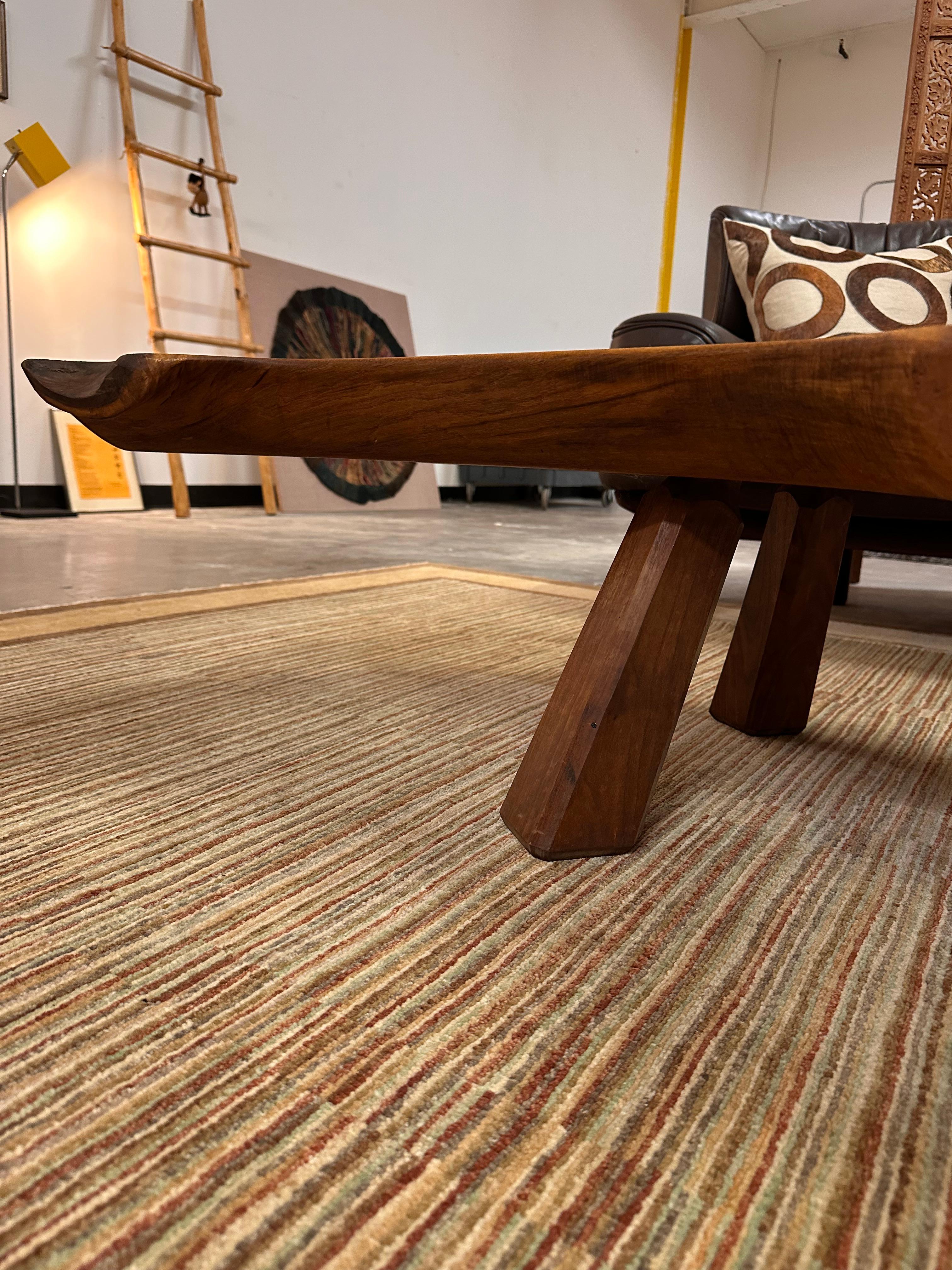 Nakashima Style Live Edge Walnut Slab Coffee Table For Sale 10