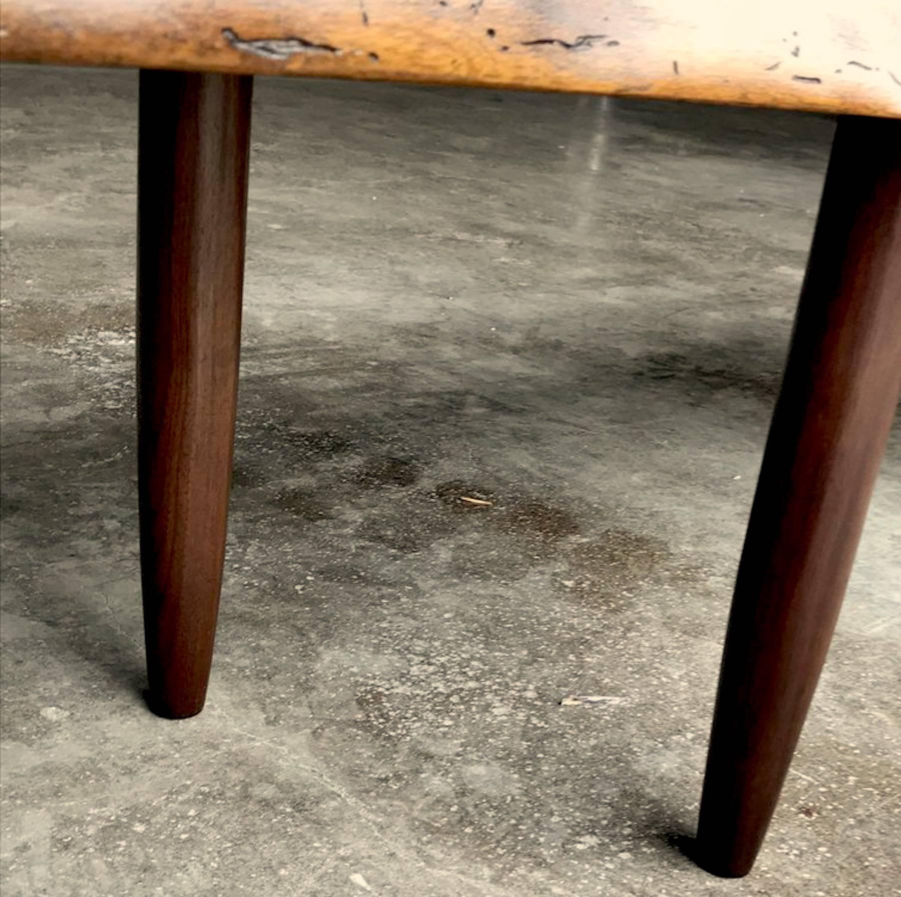 Nakashima Style Live Edge Walnut Slab Coffee Table For Sale 1