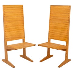 Nakashima Style Maple & Cherry Side Chairs, Pair