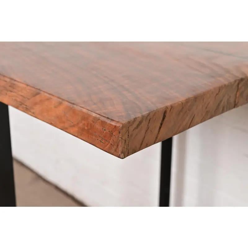 Nakashima Style Modern Studio Crafted Monumental Solid Walnut Slab Console Table For Sale 5