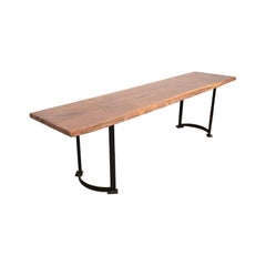 Nakashima Style Modern Studio Crafted Monumental Solid Walnut Slab Console Table Nakashima Style Modern Studio Crafted Monumental Solid Walnut Slab Console Table