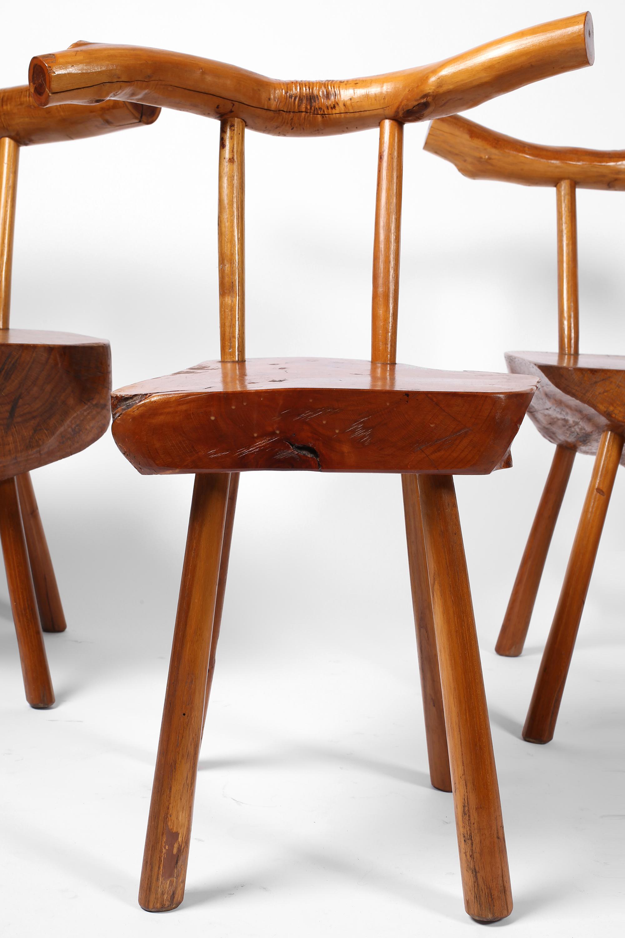 Nakashima Style Organic Free Form Brutalist Wabi Sabi Timber Stühle im Angebot 6