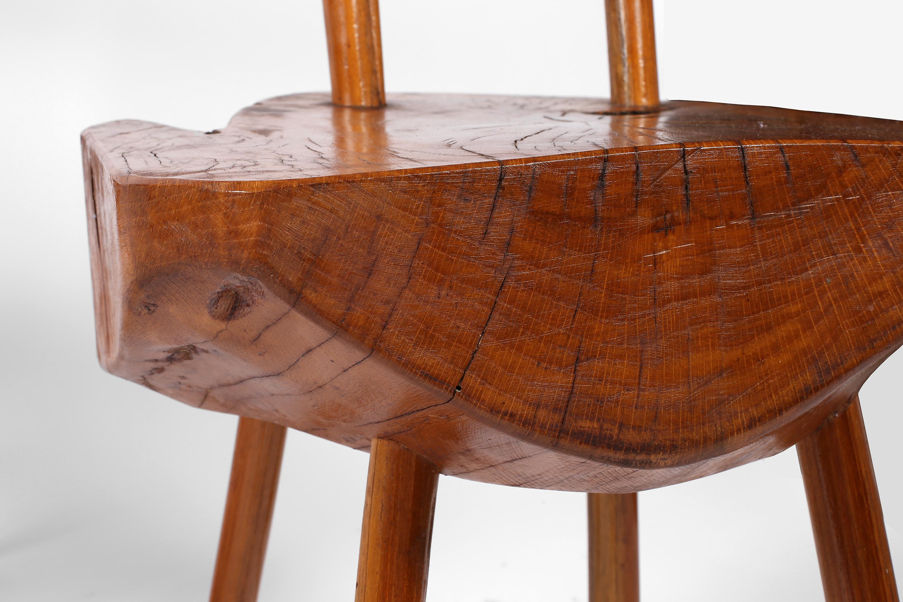 Nakashima Style Organic Free Form Brutalist Wabi Sabi Timber Stühle im Angebot 11