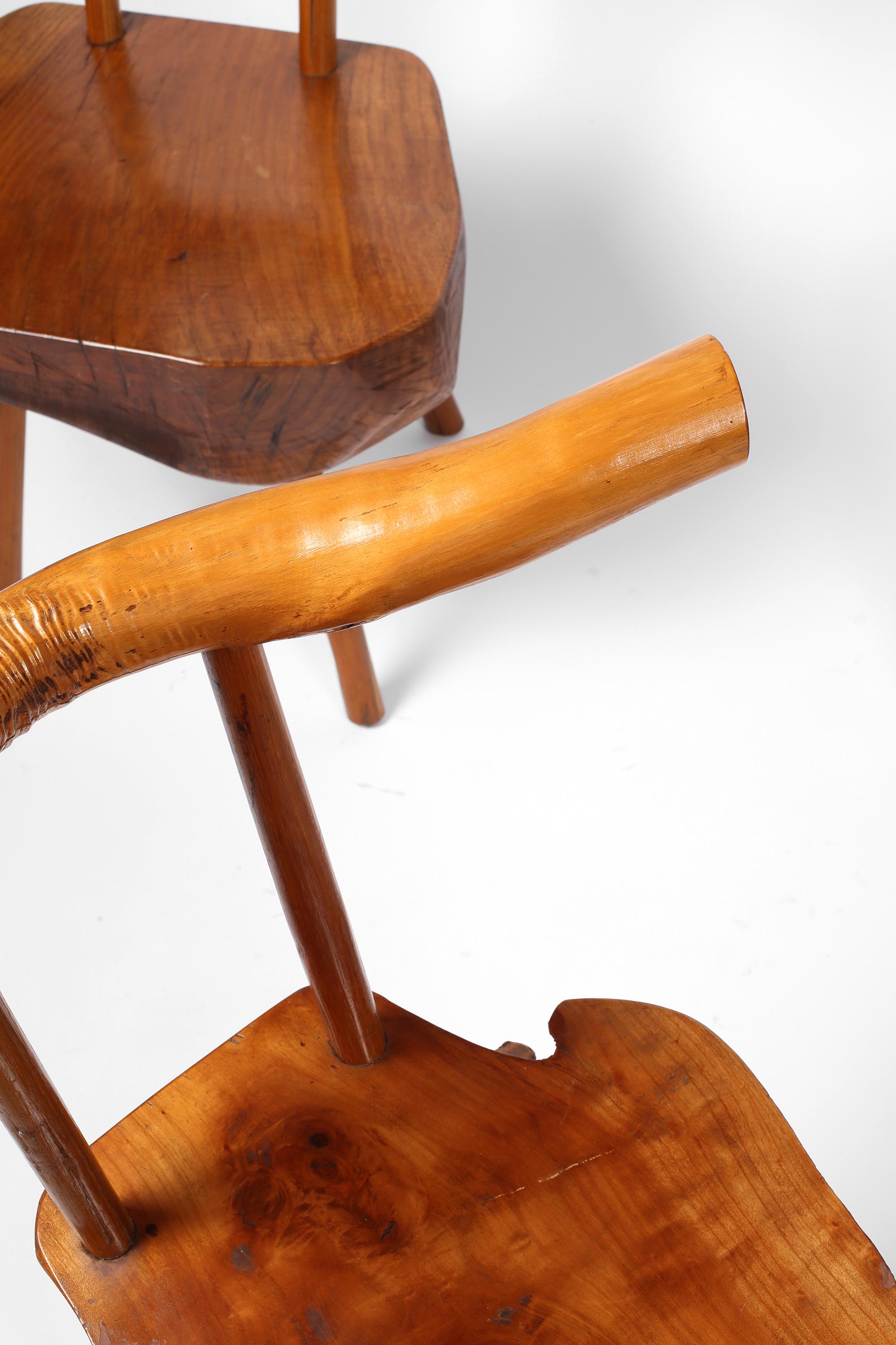 Nakashima Style Organic Free Form Brutalist Wabi Sabi Timber Stühle im Angebot 12