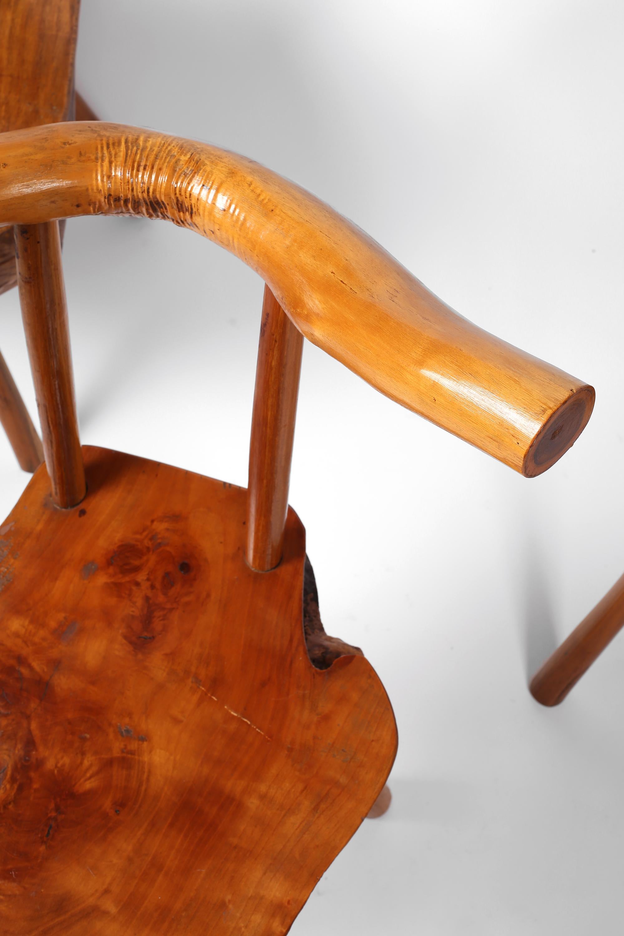 Nakashima Style Organic Free Form Brutalist Wabi Sabi Timber Stühle im Angebot 13