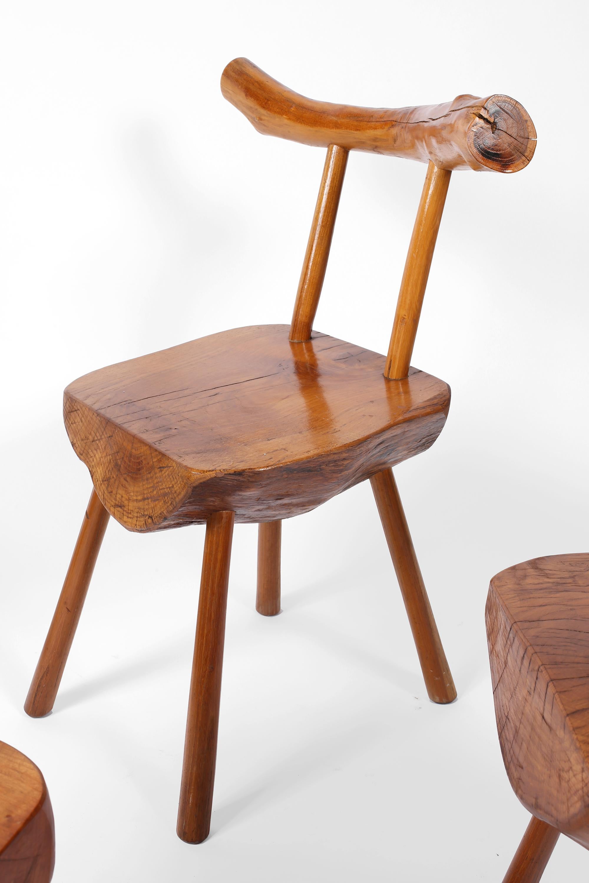 Nakashima Style Organic Free Form Brutalist Wabi Sabi Timber Stühle im Zustand „Gut“ im Angebot in London, GB